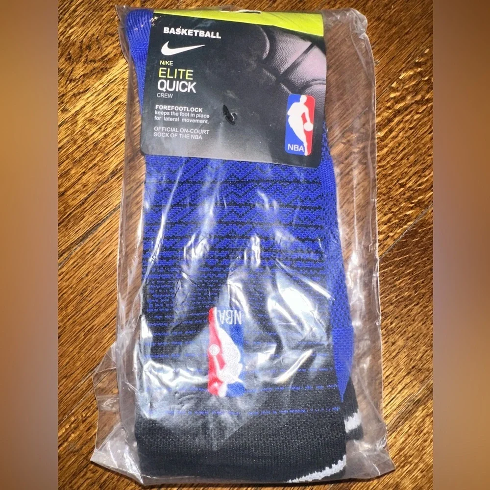 Nike Elite Crew NBA Basketball Sock Blue Black - NEW - MENS LARGE